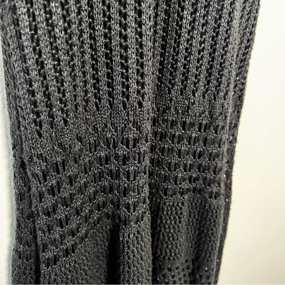 Women Crochet‎ Knit Maxi Dress Small Black Boho Beach Summer Fishtail Hem Grunge - Picture 4 of 8